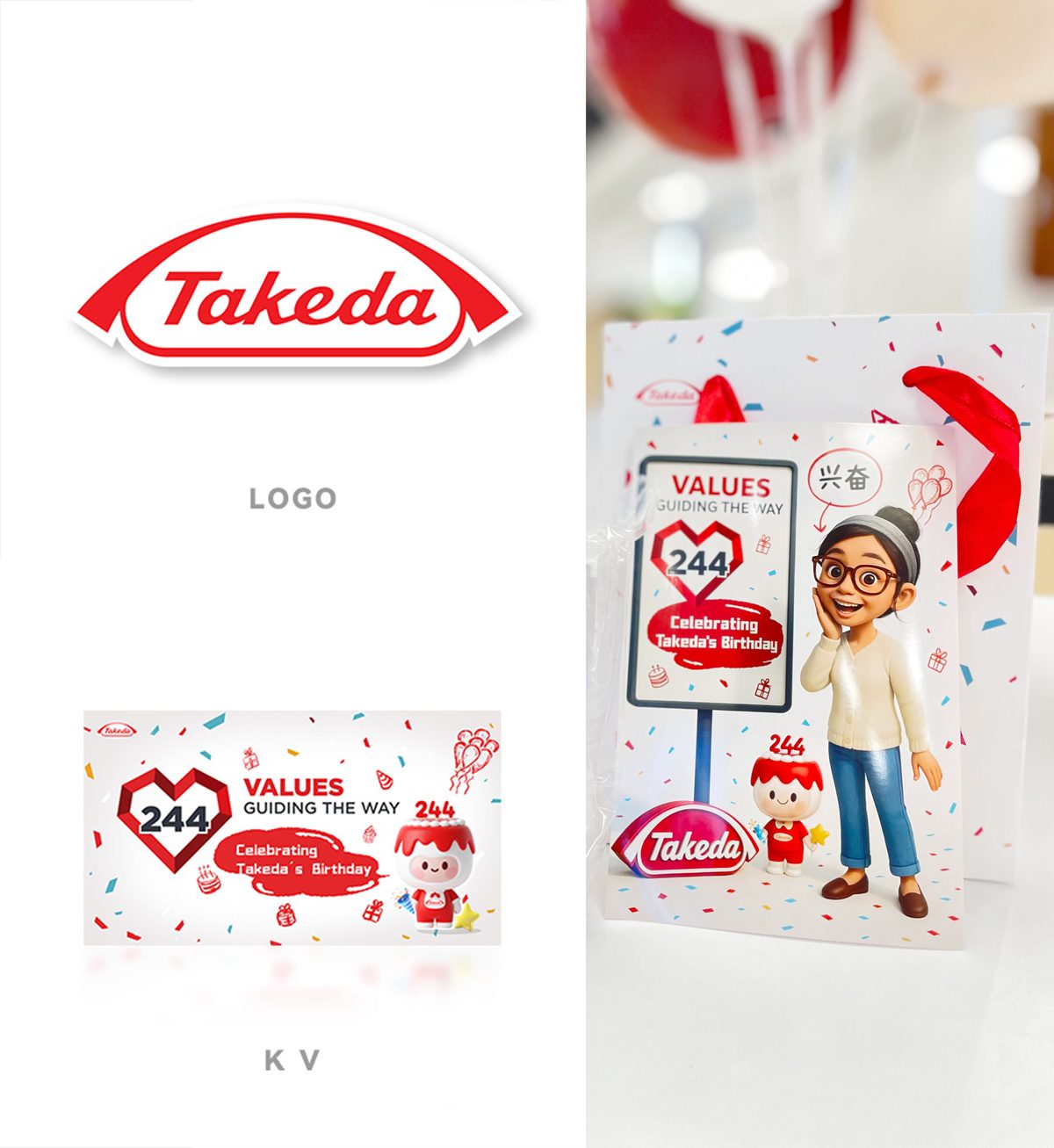 听说Takeda周年庆有个超赞的AI互动 / AI sticker holding Takeda's brand IP and the event key visual
