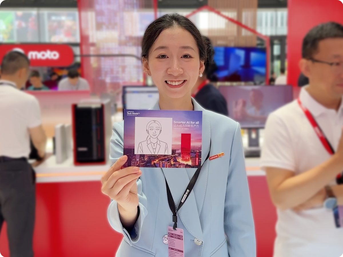 联想创新科技大会直击!我们的AI素描机械臂「画」出专业! / Robot arm installation on the conference floor